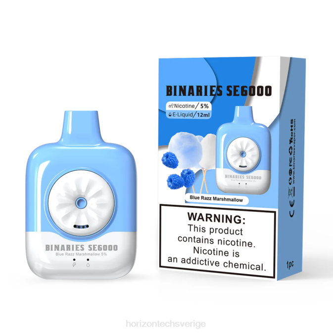 Horizon Tech Vape | HorizonTech Binaries Cabin engångs se 12ml blå razz marshmallow 2T0Z136