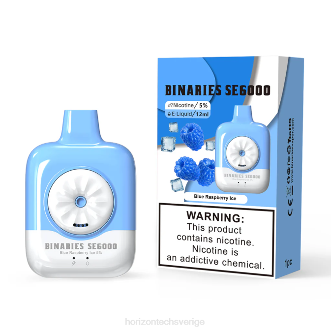 Horizontech Disposable Vape | HorizonTech Binaries Cabin engångs se 12ml blå hallonis 2T0Z125