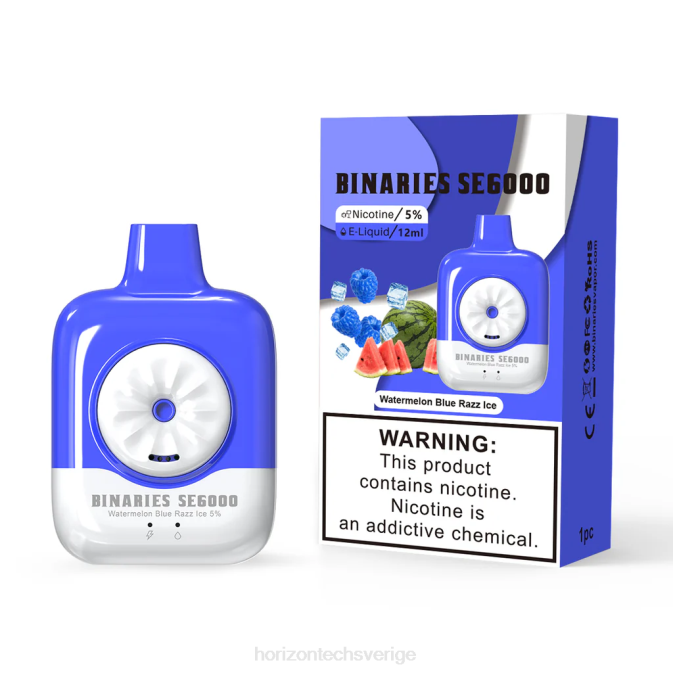 Horizontech Disposable Vape | HorizonTech Binaries Cabin engångs se 12ml vattenmelon blå razz is 2T0Z5
