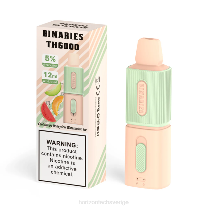 Horizon Tech Company | HorizonTech Binaries Cabin th6000 engångs 12ml cantaloupe honungsdagg vattenmelon is 2T0Z107