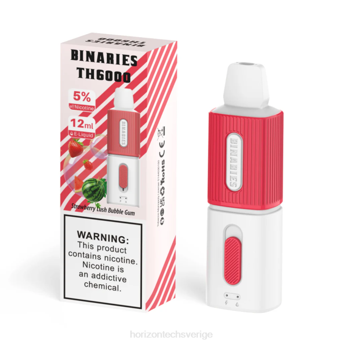 Horizon Tech Company | HorizonTech Binaries Cabin th6000 engångs 12ml jordgubbar frodigt bubbelgum 2T0Z117