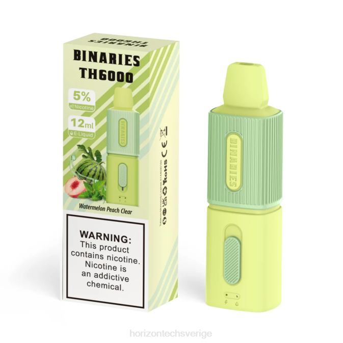 Horizon Tech Vape Coils | HorizonTech Binaries Cabin th6000 engångs 12ml vattenmelon persika klar 2T0Z118