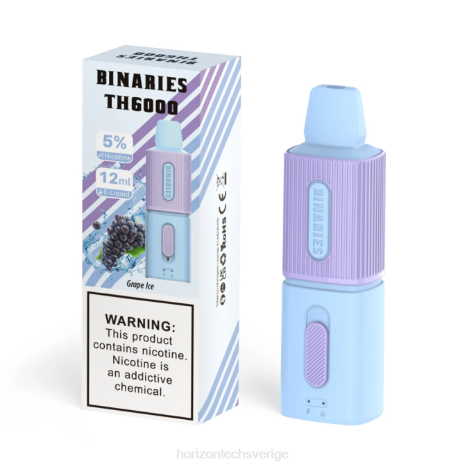 Horizon Tech Vape | HorizonTech Binaries Cabin th6000 engångs 12ml druvis 2T0Z96