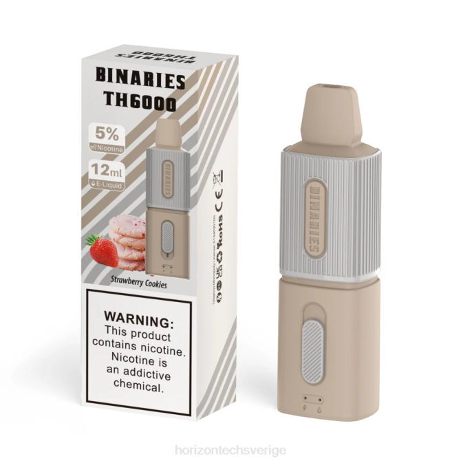 Horizon Tech Vape | HorizonTech Binaries Cabin th6000 engångs 12ml jordgubbskakor 2T0Z116