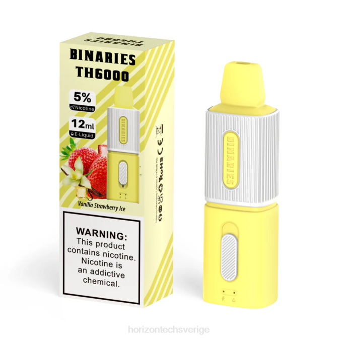 Horizontech Stockholm | HorizonTech Binaries Cabin th6000 engångs 12ml vanilj jordgubbsis 2T0Z102