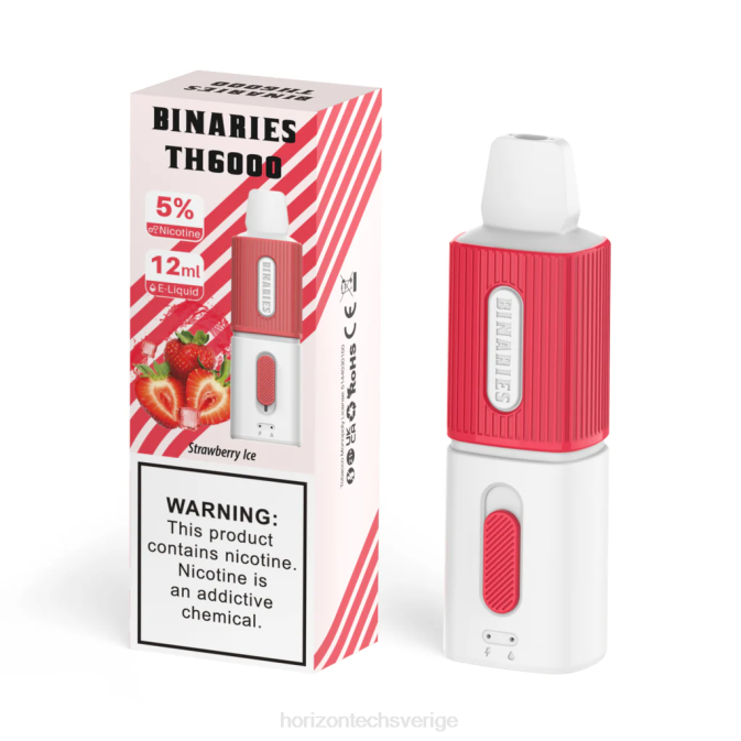 Horizontech Vape Kit | HorizonTech Binaries Cabin th6000 engångs 12ml jordgubbsis 2T0Z4