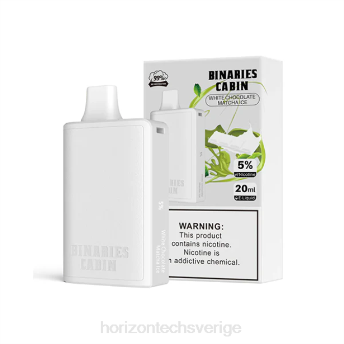 Horizontech Stockholm | HorizonTech Binaries Cabin engångs 20ml vit choklad matcha is 2T0Z72