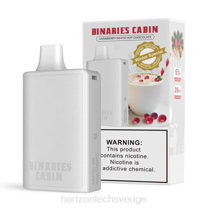 Horizontech Vape | HorizonTech Binaries Cabin engångs 20ml tranbär vit varm choklad 2T0Z80