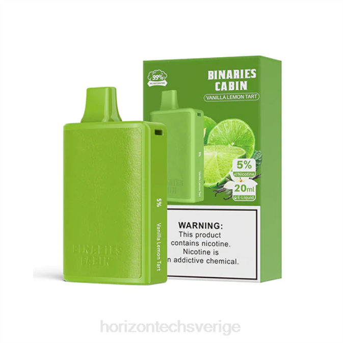 Horizontech Vape | HorizonTech Binaries Cabin engångs 20ml vanilj citron tårta 2T0Z70