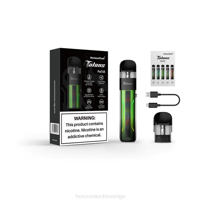Horizon Tech Vape Tank | HorizonTech Talons startpaket äppelgrön 2T0Z201