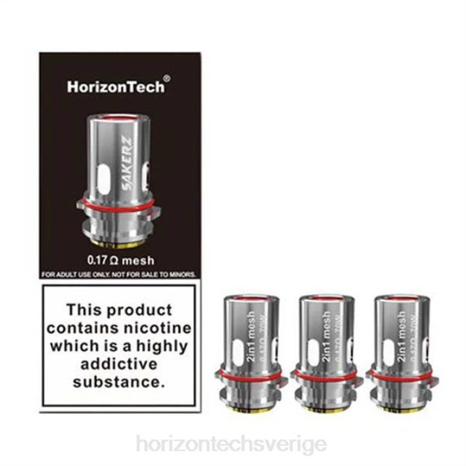 Horizon Tech Vape | HorizonTech Sakerz spolar (3-pack) 2-i-1 mesh 0,17 ohm (3-pack) 2T0Z6