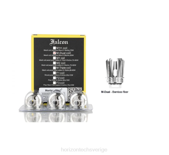 Horizontech Disposable Vape | HorizonTech Falcon spolar (3-pack) m-dual mesh spole 0,38ohm 2T0Z165